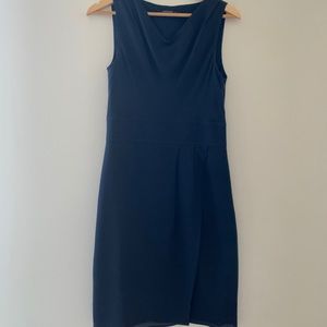 Navy Magaschoni Collection faux-wrap dress